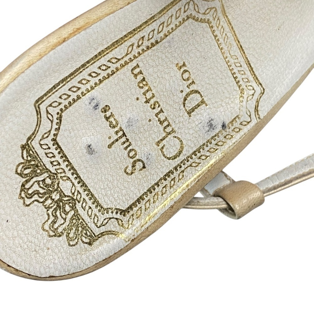 CHRISTIAN DIOR Vintage Soluliers 70’s Scarpins Leather in Beige Size 6 - Picture 8 of 13